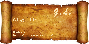 Ging Lili névjegykártya